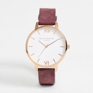 Olivia Burton + Shoreditch Leather Watch in Red