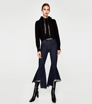 Zara + Flared Jeans With Seams