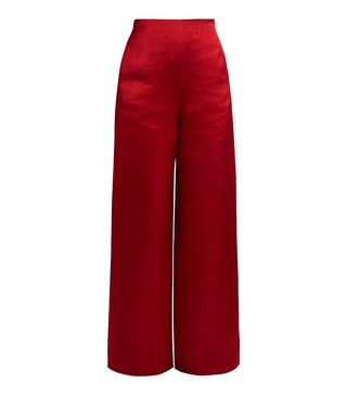 The Row + Strom Washed Duchess-Satin Trousers