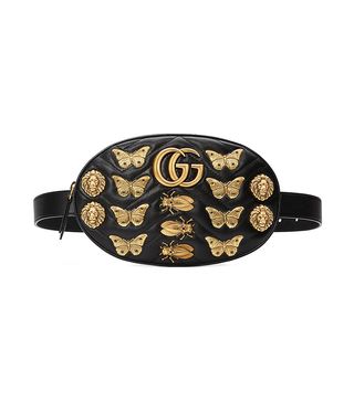 Gucci + GG Marmont Animal Studs Leather Belt Bag