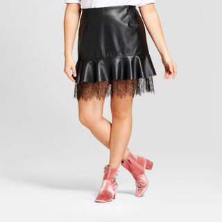Who What Wear + Lace Layered Miniskirt