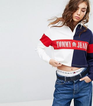 Tommy Jeans + 90s Capsule Cropped Rugby Shirt