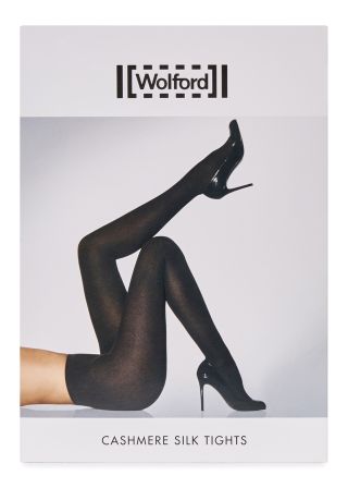 Wolford + Black Cashmere and Silk Blend Tights