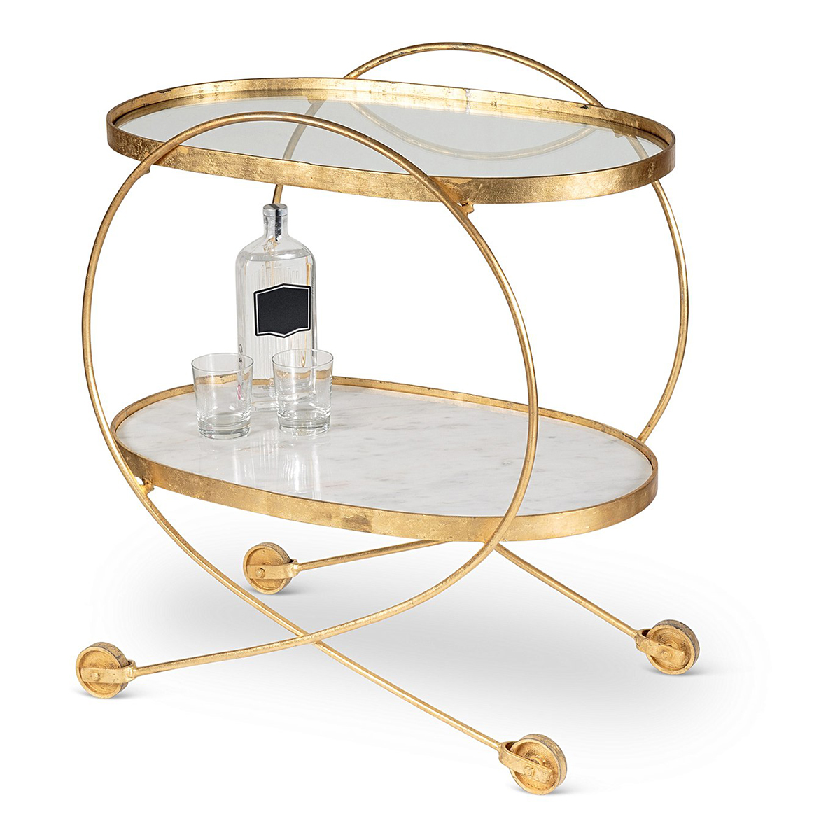 Oliver Bonas + Luxe Loop Marble Drinks Trolley