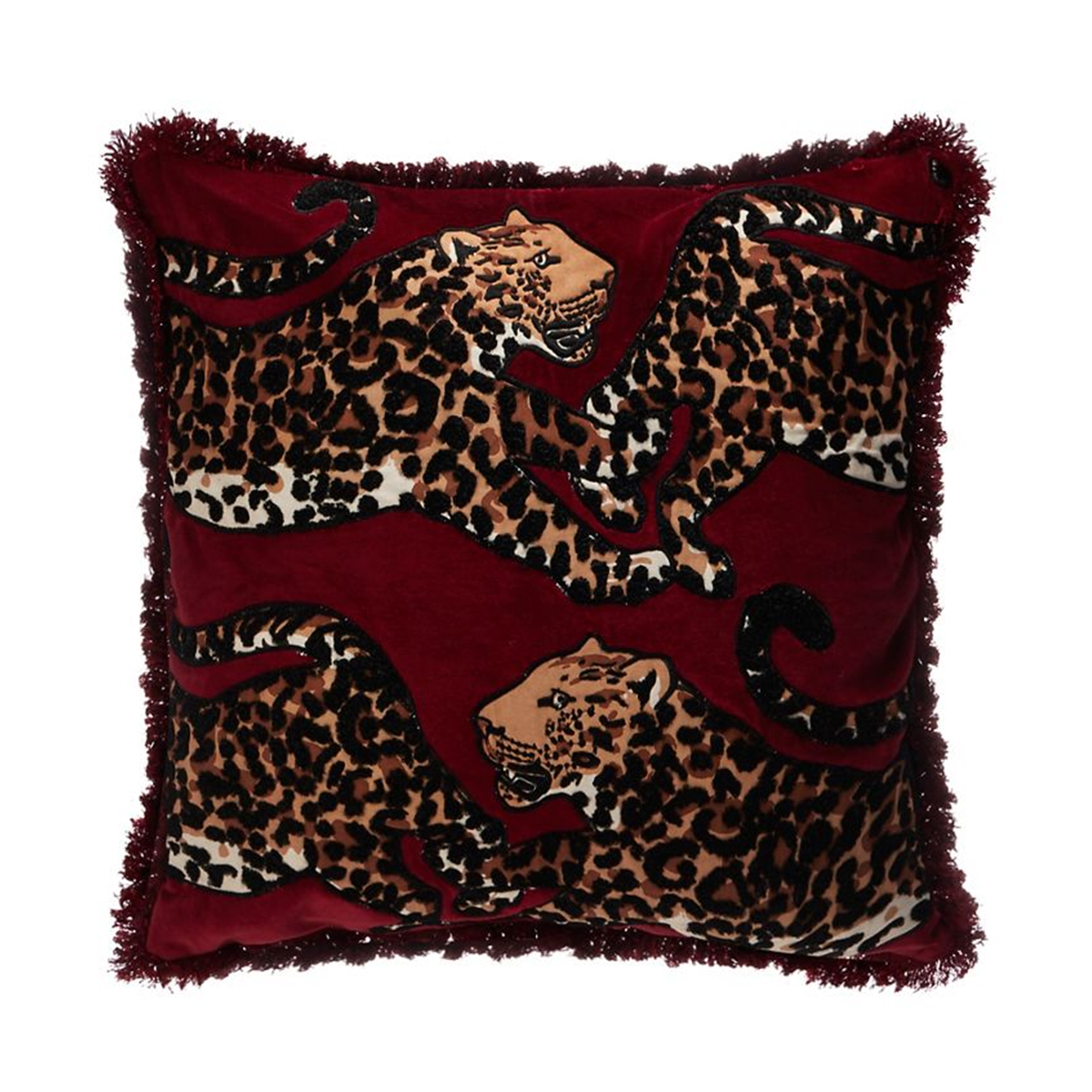 Abigail Ahern/ Edition + Multicoloured Leopard Embroidered Cushion