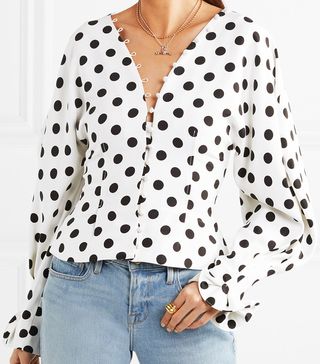 Jacquemus + La Chemise Boutons Polka-Dot Crepe Blouse