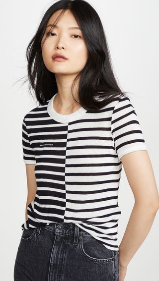 Alexander Wang.T + Mix Print Stripe Boy Tee