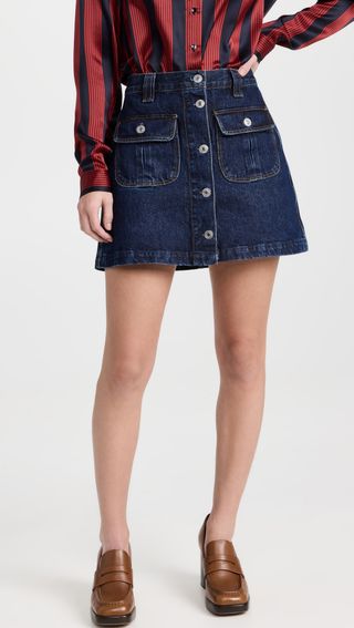 RE/DONE + 70s Button Front Mini Skirt