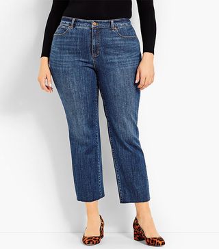 Talbots + Frayed-Hem Straight-Leg-McCully Wash Jeans