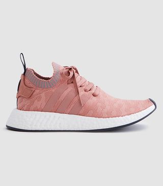 Adidas Originals + NMD R2 Sneakers in Raw Pink/Grey