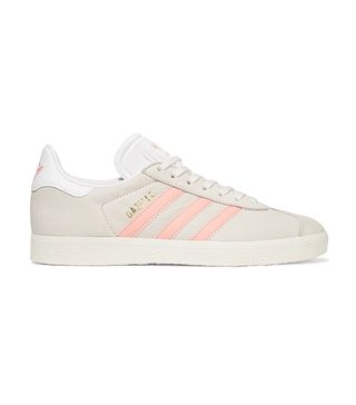 Adidas Originals + Gazelle Leather-Trimmed Nubuck Sneakers