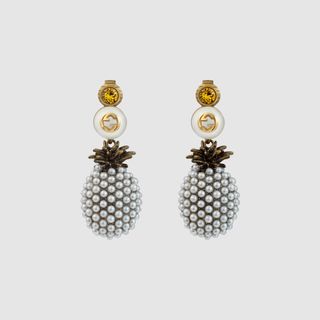 Gucci + Pineapple Earrings With Crystals