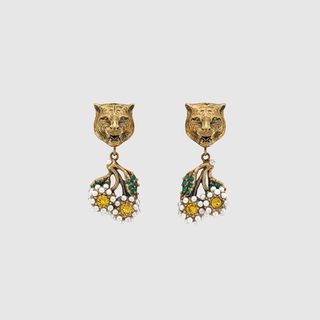 Gucci + Deline and Daisy Earrings With Crystals