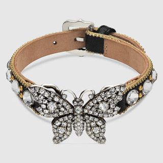 Gucci + Crystal Studded Butterfly Bracelet
