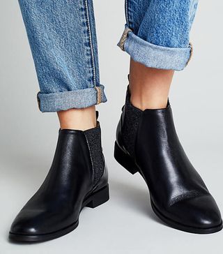 Hudson + Vivienne Patent Leather Chelsea Boots, Black