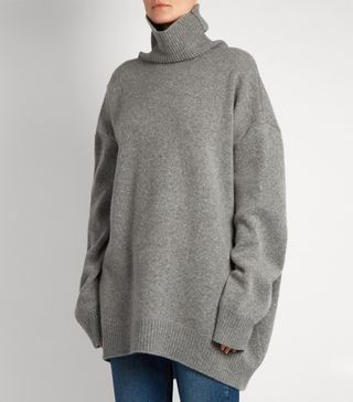 Raey + Displaced-Sleeve Roll-Neck Wool Sweater
