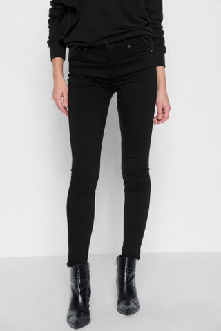 7 for All Mankind + Slim Illusion Luxe: High Waist Skinny Jeans