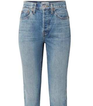 Re/Done + Originals Double Needle Crop High-Rise Tapered Jeans