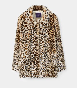 Violeta by Mango + Leopard Faux-Fur Coat