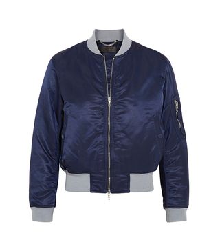 Rag & Bone + Manston Jersey-Trimmed Satin Bomber Jacket