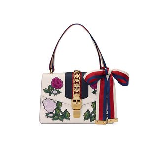 Gucci + Sylvie Embroidered Small Shoulder Bag