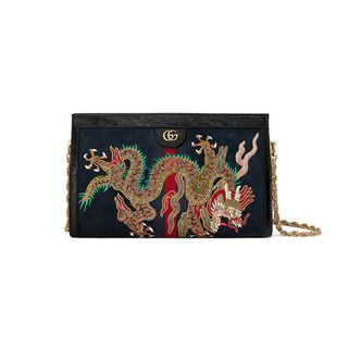 Gucci + Ophidia Embroidered Medium Shoulder Bag