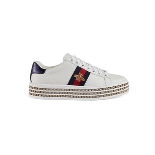 Gucci + Ace Sneaker with Crystals