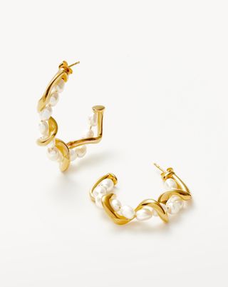 Missoma + Molten Pearl Twisted Double Hoop Earrings