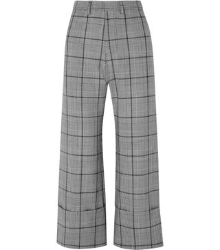 Sea + Bacall Cropped Checked Woven Wide-Leg Pants