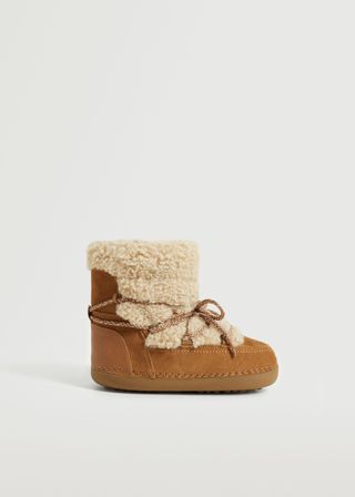 Mango + Shearling-Lined Ankle Boots