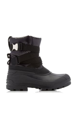 Moncler + Summus Belt Sherpa-Trimmed Rubber Snow Boots