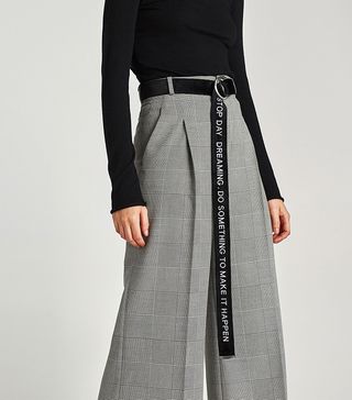 Zara + Extra Long Belt With Slogan