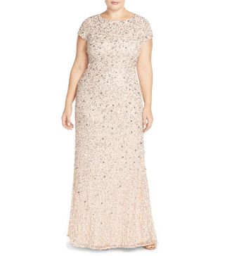 Adrianna Papell + Embellished Scoop Back Gown