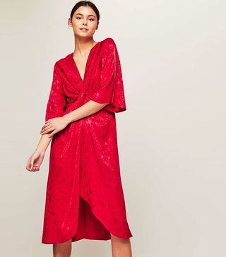 Miss Selfridge + Red Wrap Star Jacquard Dress