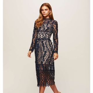 Miss Selfridge + Premium Lace Midi Dress