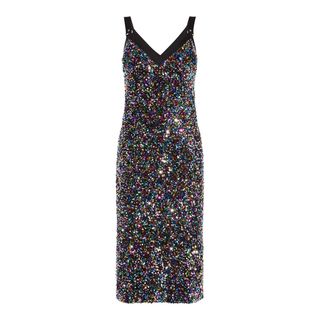Karen Millen + Sequin Embellished Midi Dress