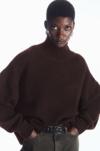 COS + Chunky Pure Cashmere Turtleneck Jumper