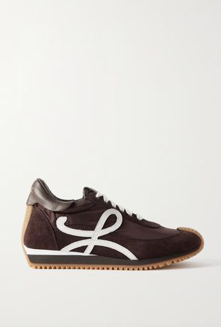 Loewe + Flow Logo-Appliquéd Shell, Suede And Leather Sneakers