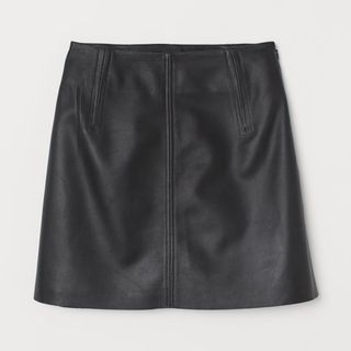 H&M + Short Leather Skirt