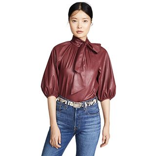 Rebecca Taylor + Vegan Leather Top