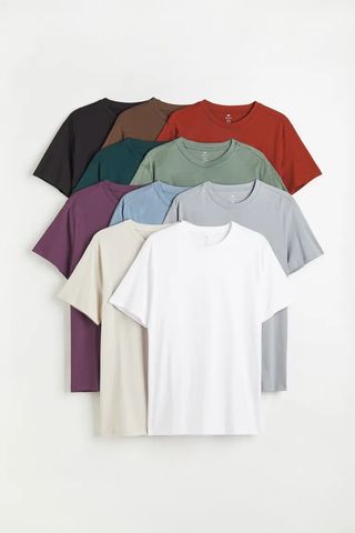 H&M + 10-Pack Regular Fit Crew-Neck T-Shirts
