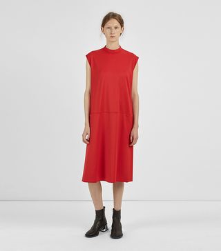 MM6 Maison Margiela + Suit Wool Twill Dress in Red