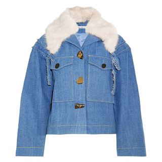 Rejina Pyo + Daphne Faux Fur-Trimmed Denim Jacket