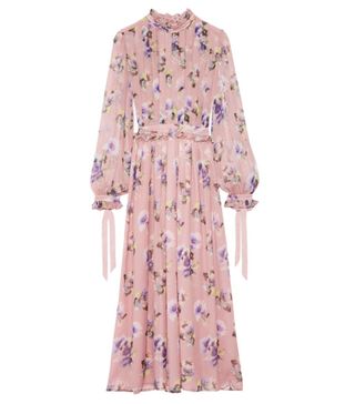 MSGM + Pleated Floral-Print Silk-Chiffon Gown