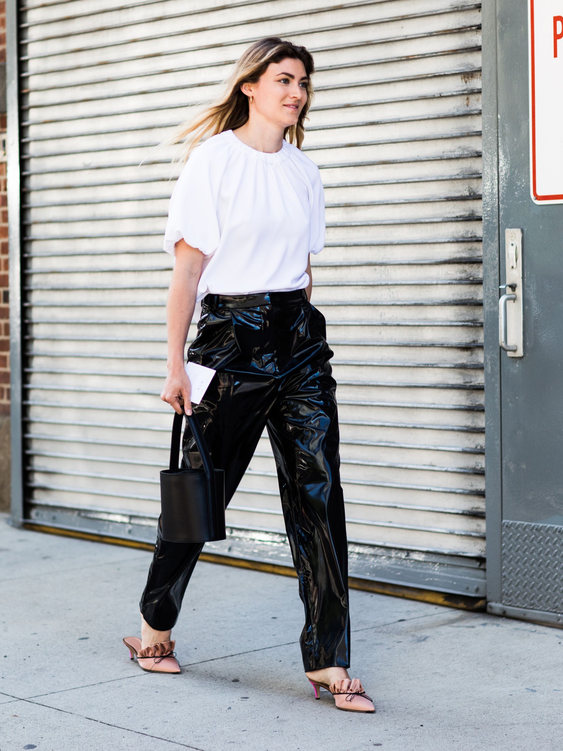 The Coolest Outfits With Vinyl Pants | Who What Wear