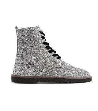 Golden Goose + Glittered Leather Ankle Boots