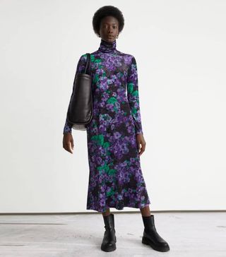 & Other Stories + Printed Turtleneck Midi Dress