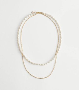 & Other Stories + Layered Pearl Chain Necklace