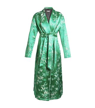 Attico + Giacca Oriental Satin-Jacquard Kimono Dress