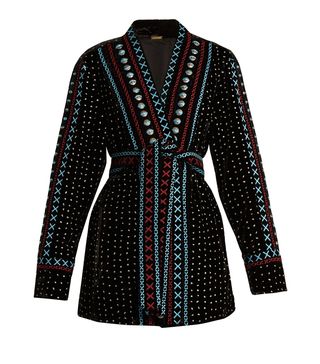 Dodo Bar Or + Siya Embroidered Velvet Kimono Jacket